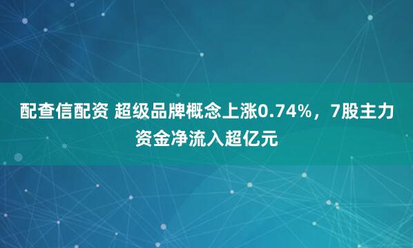 配查信配资 超级品牌概念上涨0.74%，7股主力资金净流入超亿元