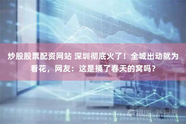 炒股股票配资网站 深圳彻底火了！全城出动就为看花，网友：这是捅了春天的窝吗？